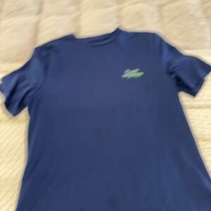 Vineyard Vines Kids Navy Performance Lacrosse Tee with Green Logo